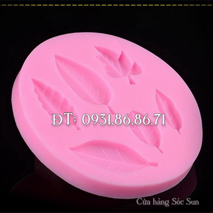 Khuôn silicon 6 lá hoa hồng - Mã số 1466