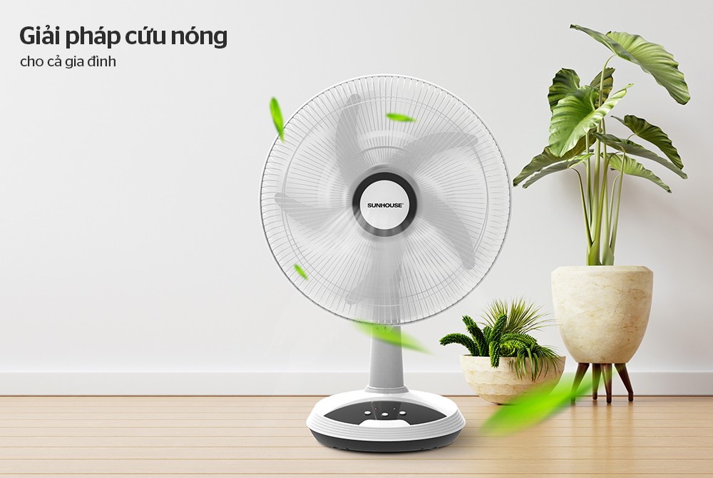 Quạt Sạc Tích Điện Sunhouse SHD7223 (24W) - Hàng Chính Hãng