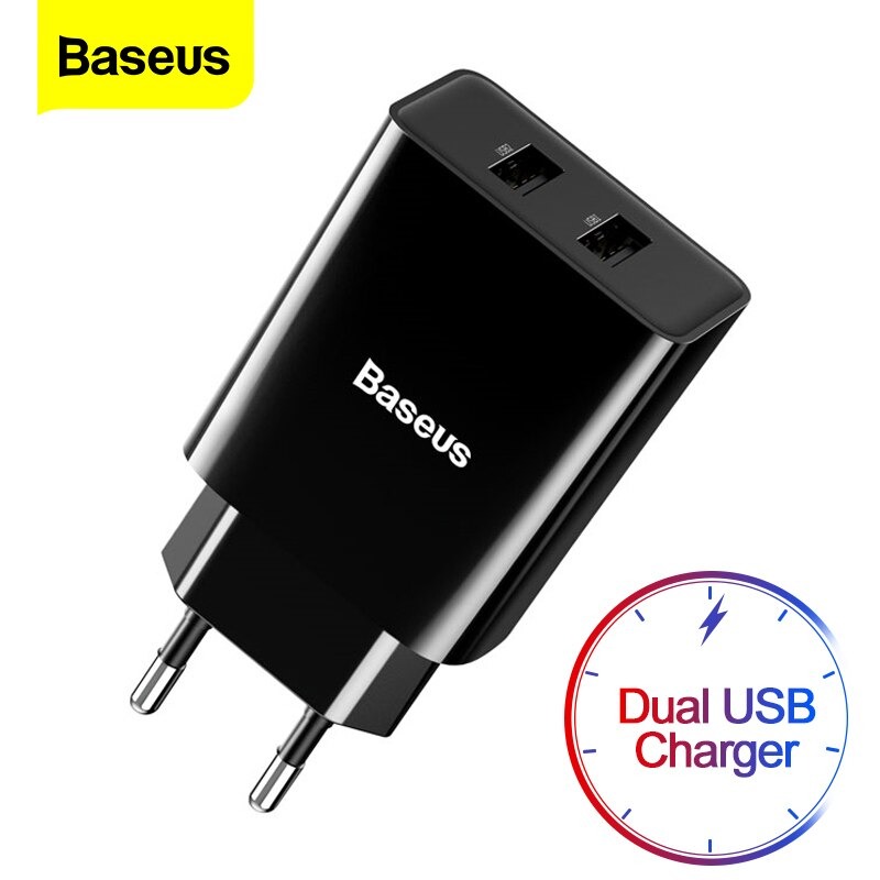 Bộ sạc 2 cổng USB Baseus Speed mini Dual U Travel Charger 10.5W (2 cổng USB, 10.5W, 2.1A Max) - Hàng chính hãng