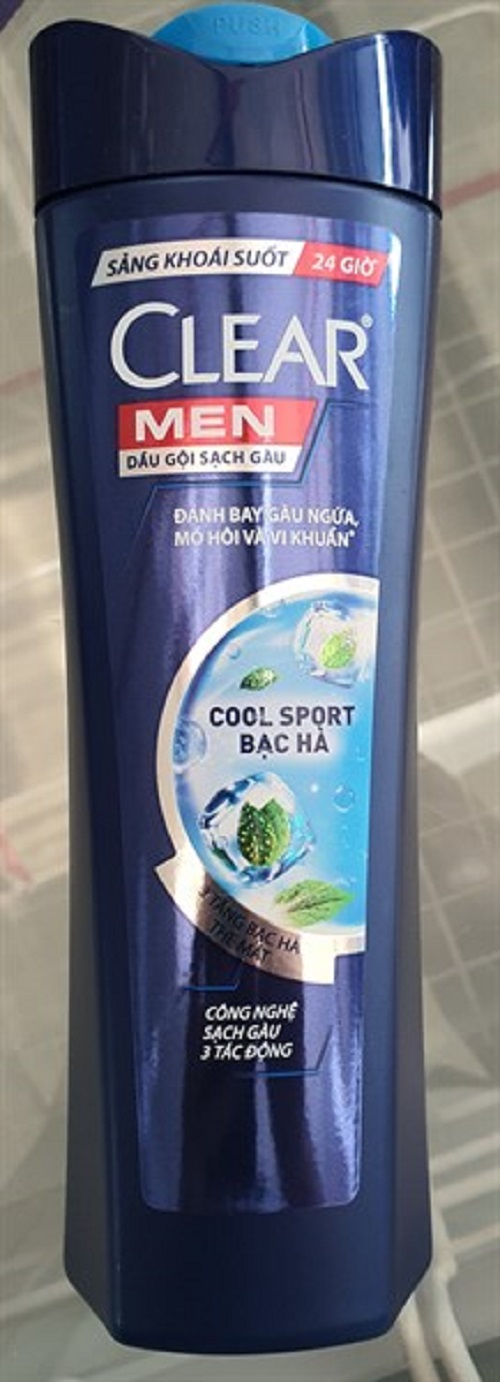 Dầu gội Clear Men Cool Sport sạch gầu Mát lạnh bạc hà 340g