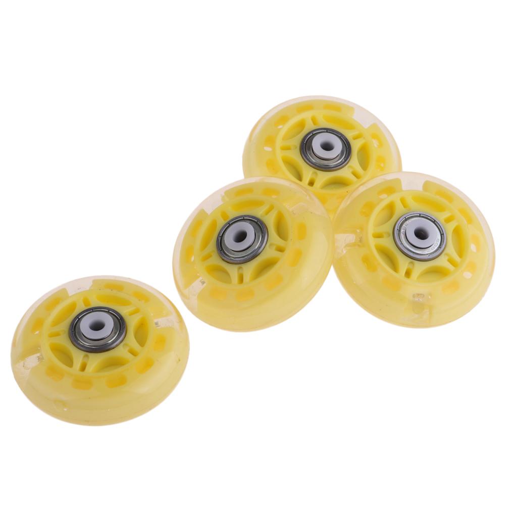 4Pcs Inline Sliding Flash PU Roller Skate Wheels for Skating Shoes