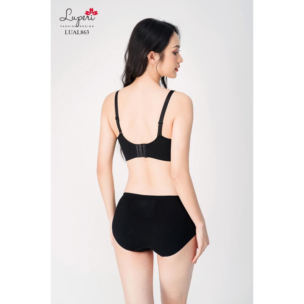 Áo Lót Nâng Ngực Nữ Cao Cấp Không Gọng LUPERI LUAL863 Đệm Mềm Nâng Ngực Phối Ren Bản 3 Móc Chắc Chắn Co Giãn Tốt