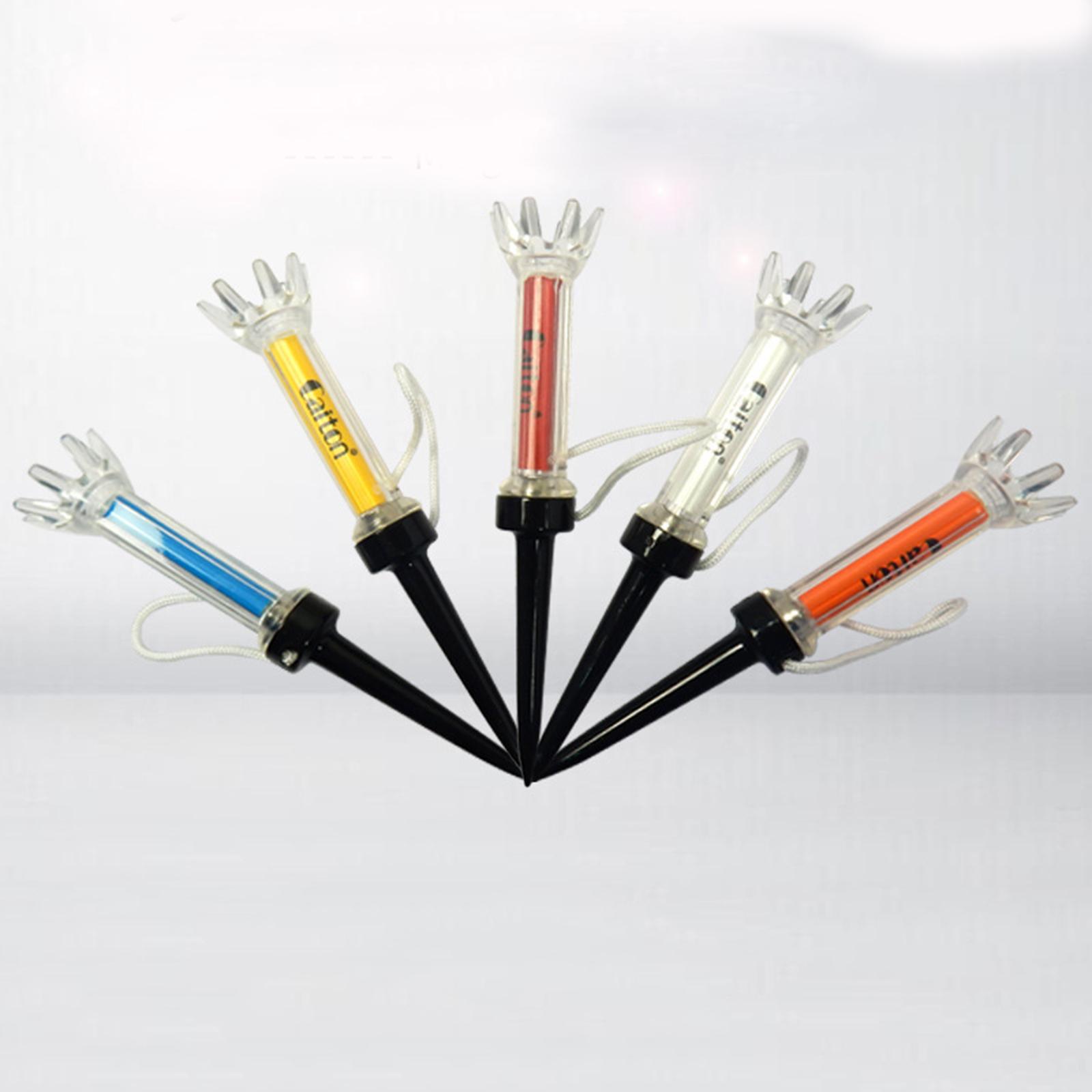 Golf Tee Set, 5pcs Magnetic Golf Tees Plastic Golf Tees Pre-set Golf Tees with Built-in Spring Golf Hitting Training Aids Tool