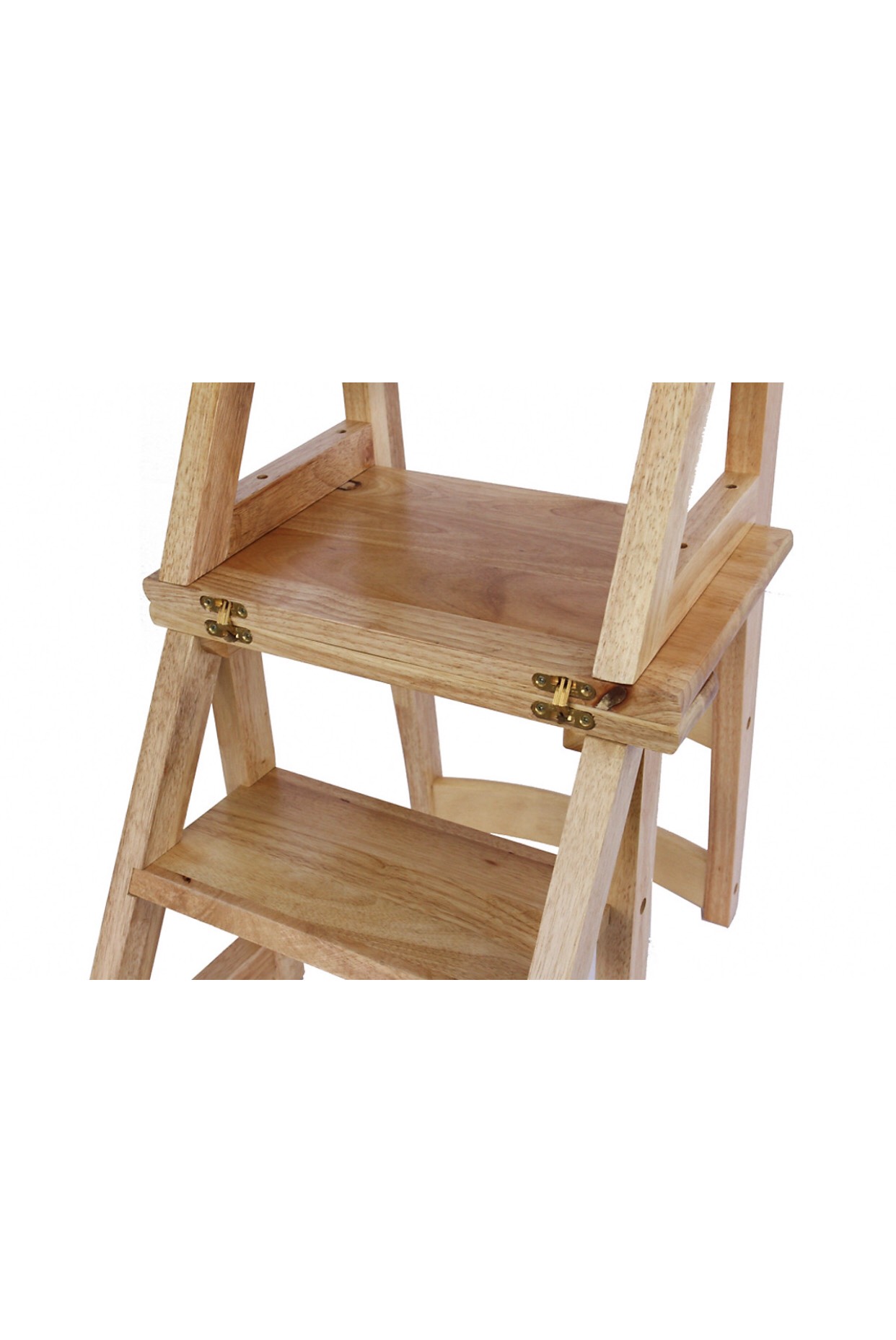 Thang thắp nhang gỗ cao su tự nhiên mẫu thang ghế gấp đa năng KH12118