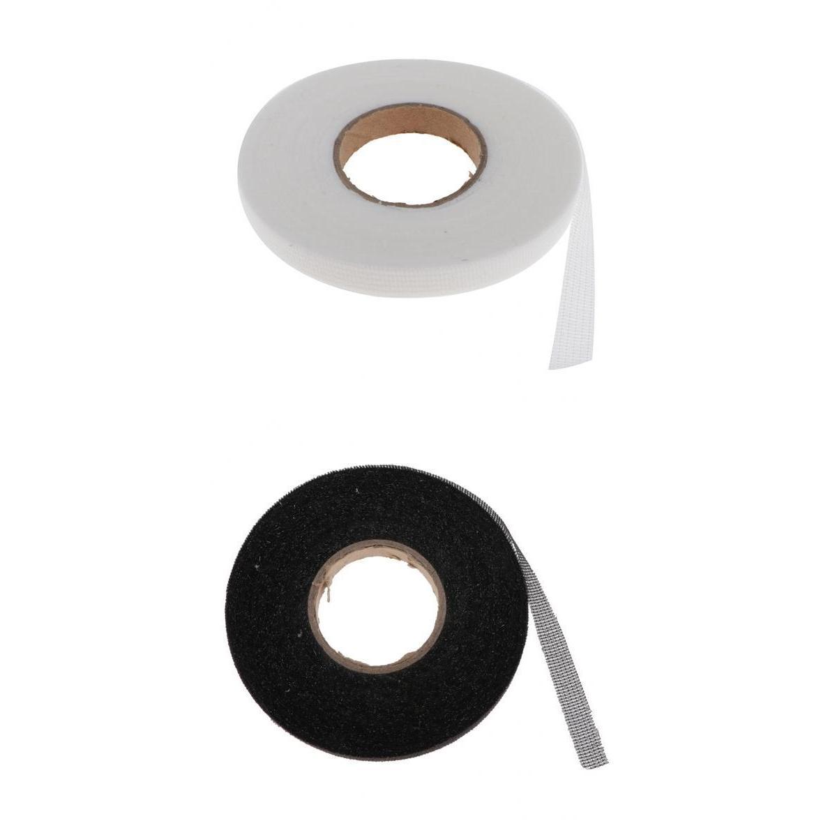 2pcs Sticky Hemming Tape Ribbon Sewing Fabric Fusing Tapes 10mm White/Black