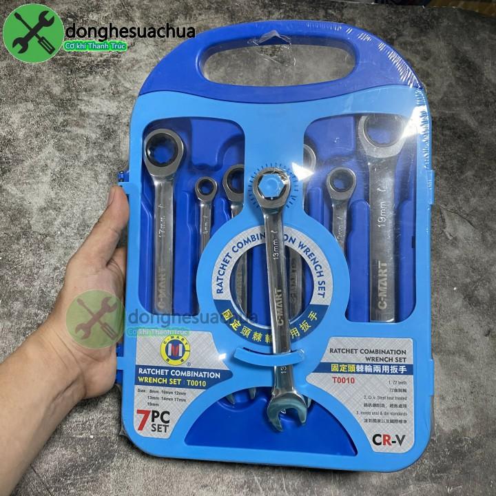 Bộ cờ lê vòng miệng tự động C-mart T0010 7 cây