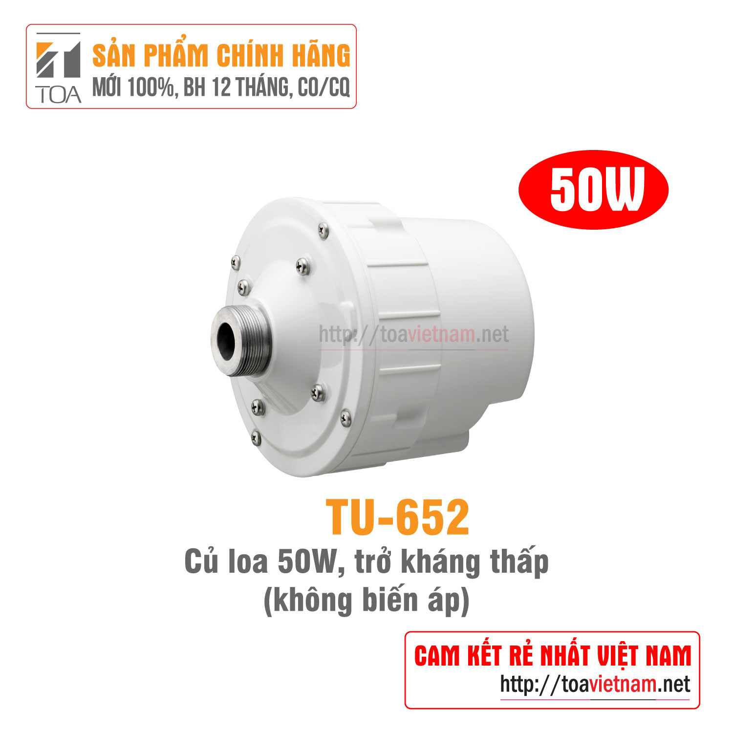 TU-652 củ loa 50W không biến áp TOA indonesia - Hàng chính hãng