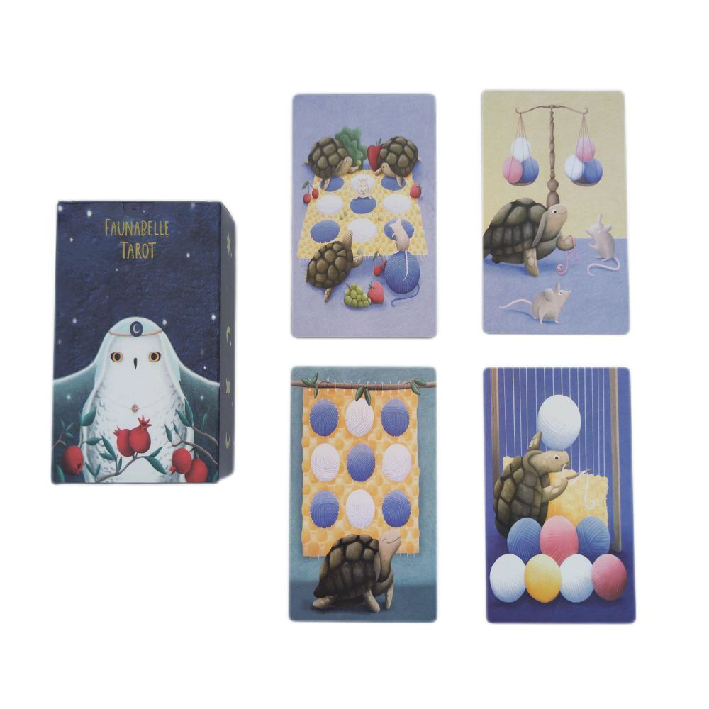 Bộ Bài Cute Ghost Tarot 78 lá 7x12 cm tặng đá thanh tẩy