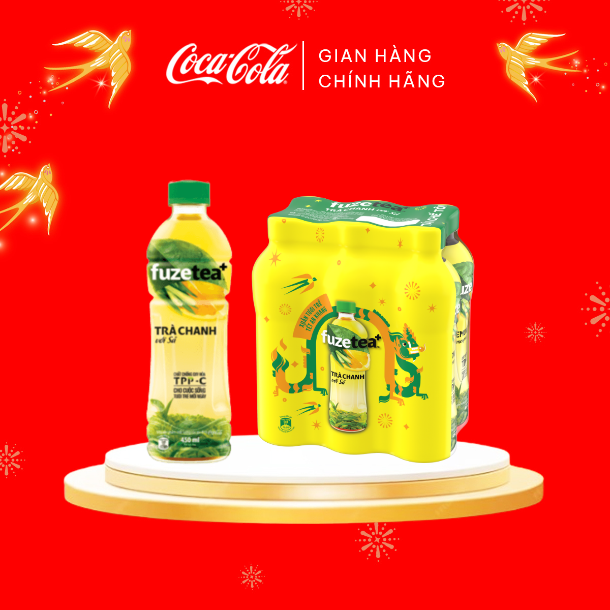 Lốc 6 Chai Trà Chanh Sả Fuzetea+