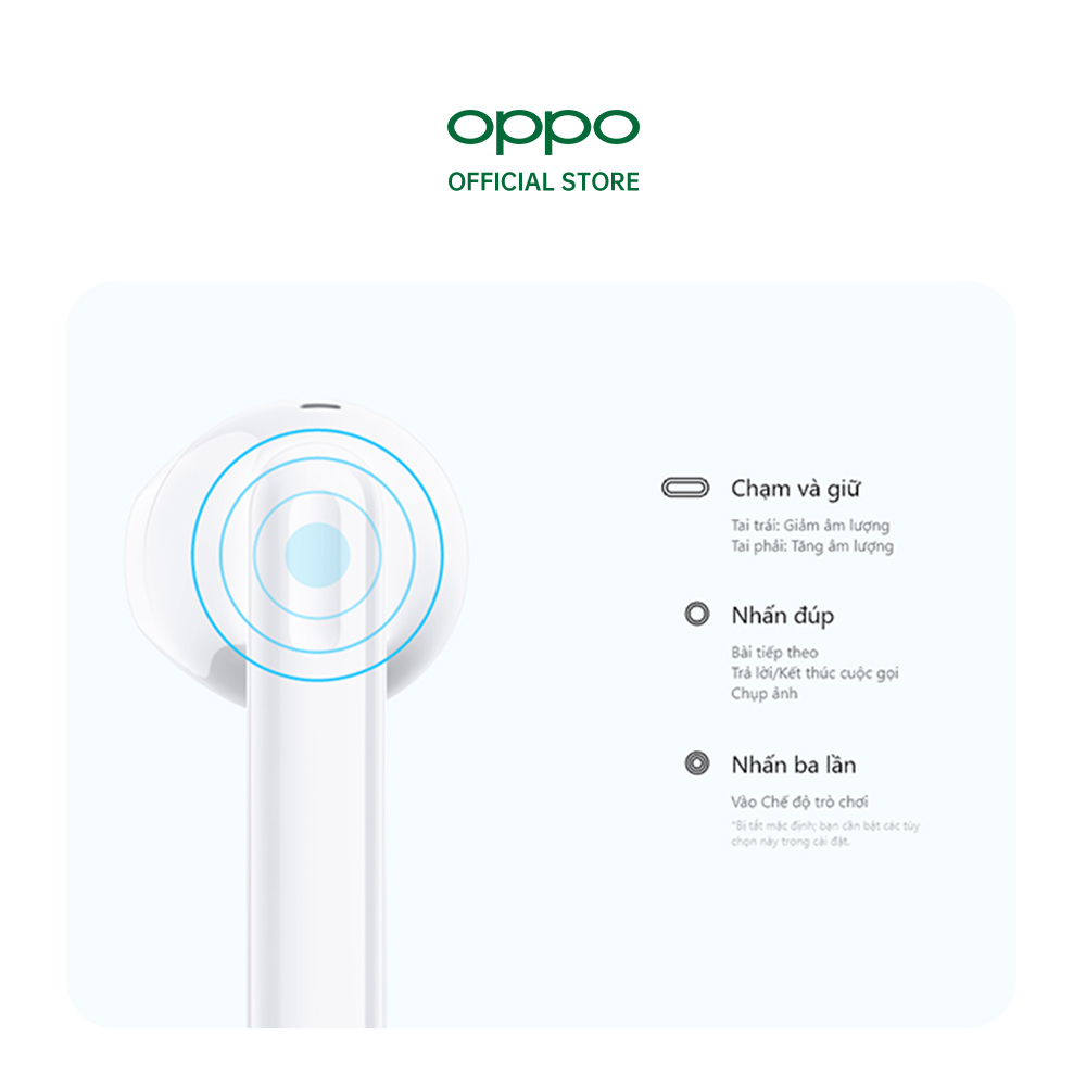 Tai Nghe True Wireless OPPO Enco Air 2 | Chống Ồn Thông Minh Ai | Màng Loa Mạ Titan 13.4mm | Hàng Chính Hãng