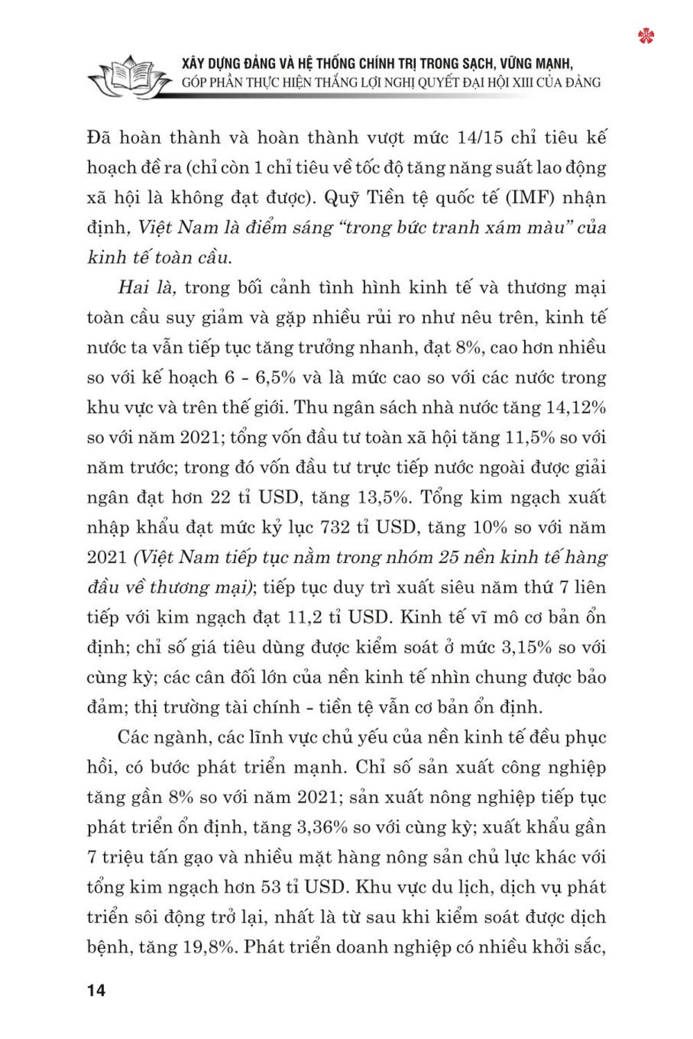 Xây dựng Đảng và hệ thống chính trị trong sạch, vững mạnh góp phần thực hiện thắng lợi nghị quyết Đại hội XIII của Đảng - bản in 2024