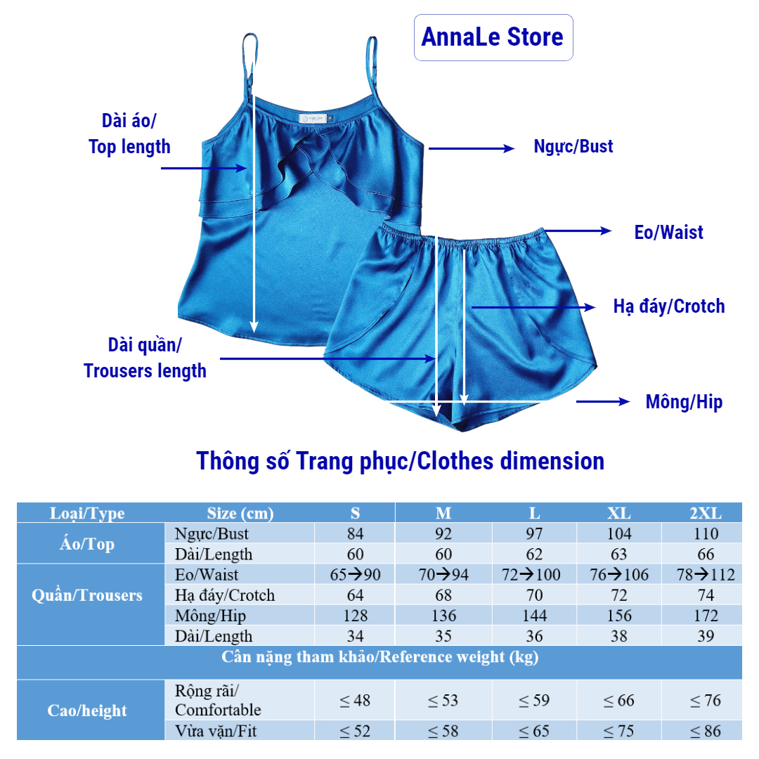 Bộ ngủ/mặc nhà Tạm Biệt Bra/Áo lót, 02 dây lụa satin cao cấp, B2210, AnnaLe Store
