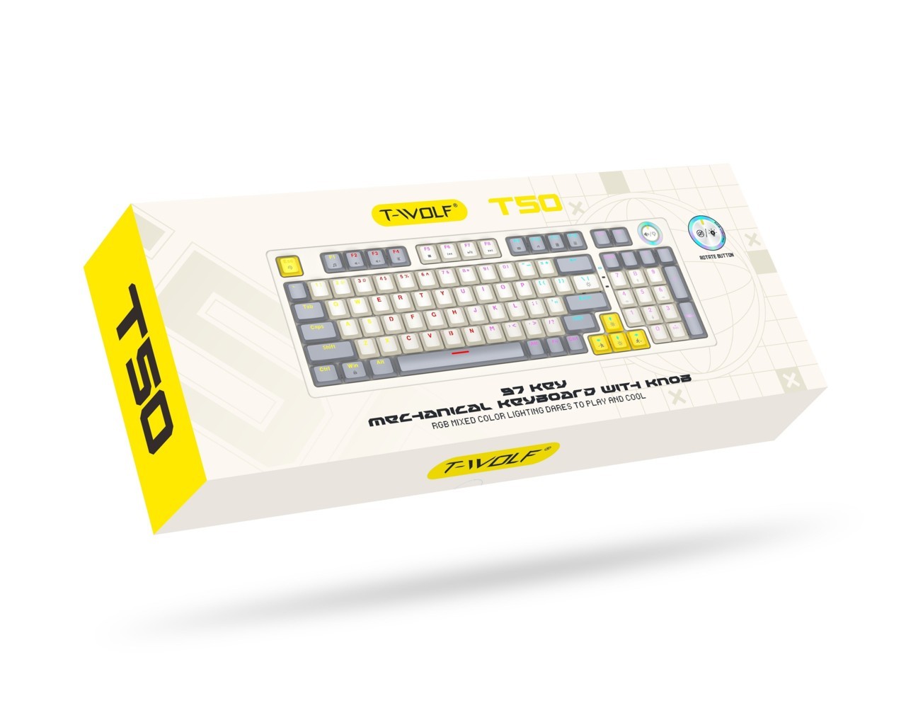 Bàn phím cơ T-WOLF T50 Blue Switch - Hàng Chính Hãng