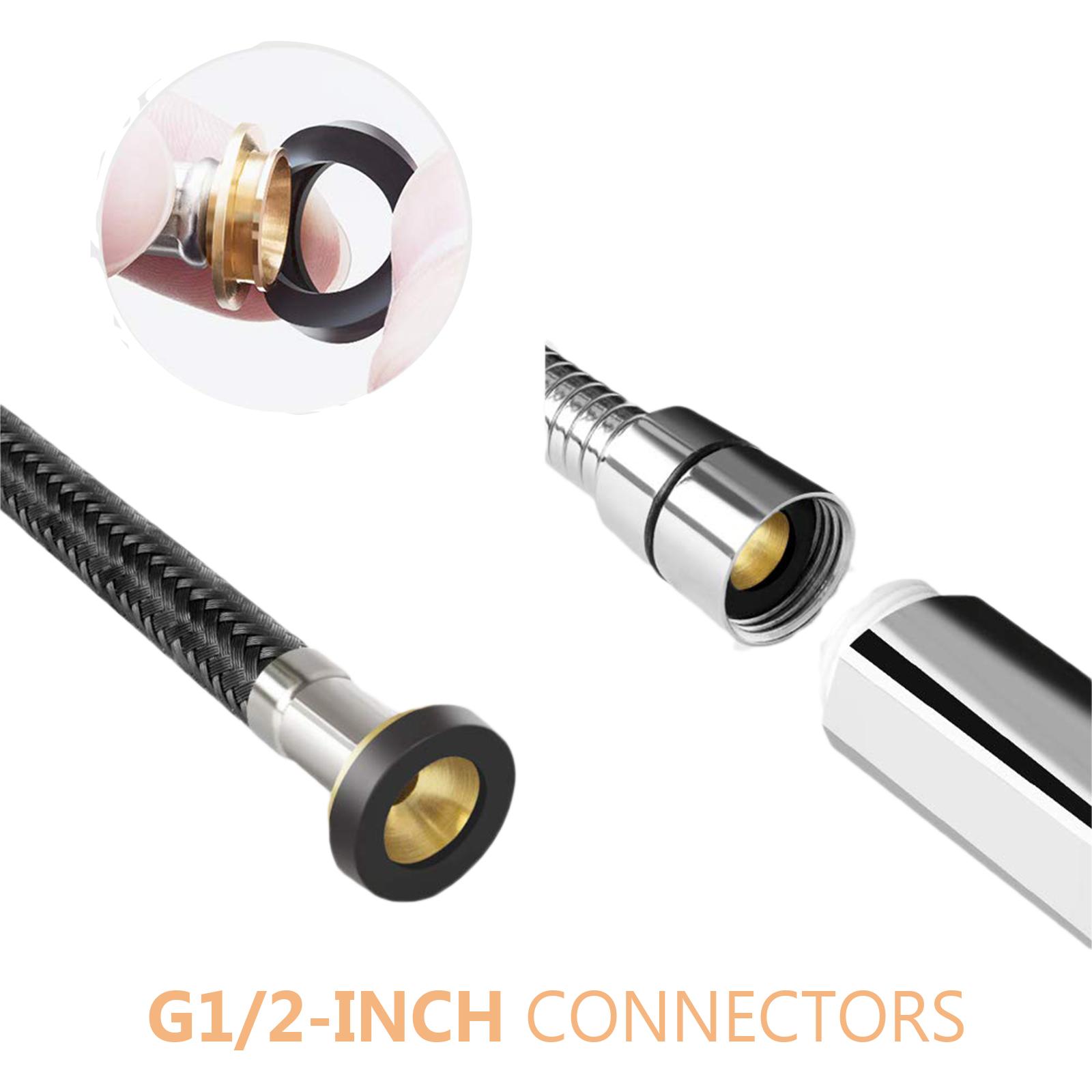 High-Pressure Handheld Shower Head 6 Setting Bathroom Adjustable Shower Spray Rain Shower Head with 4.9Ft Hose
