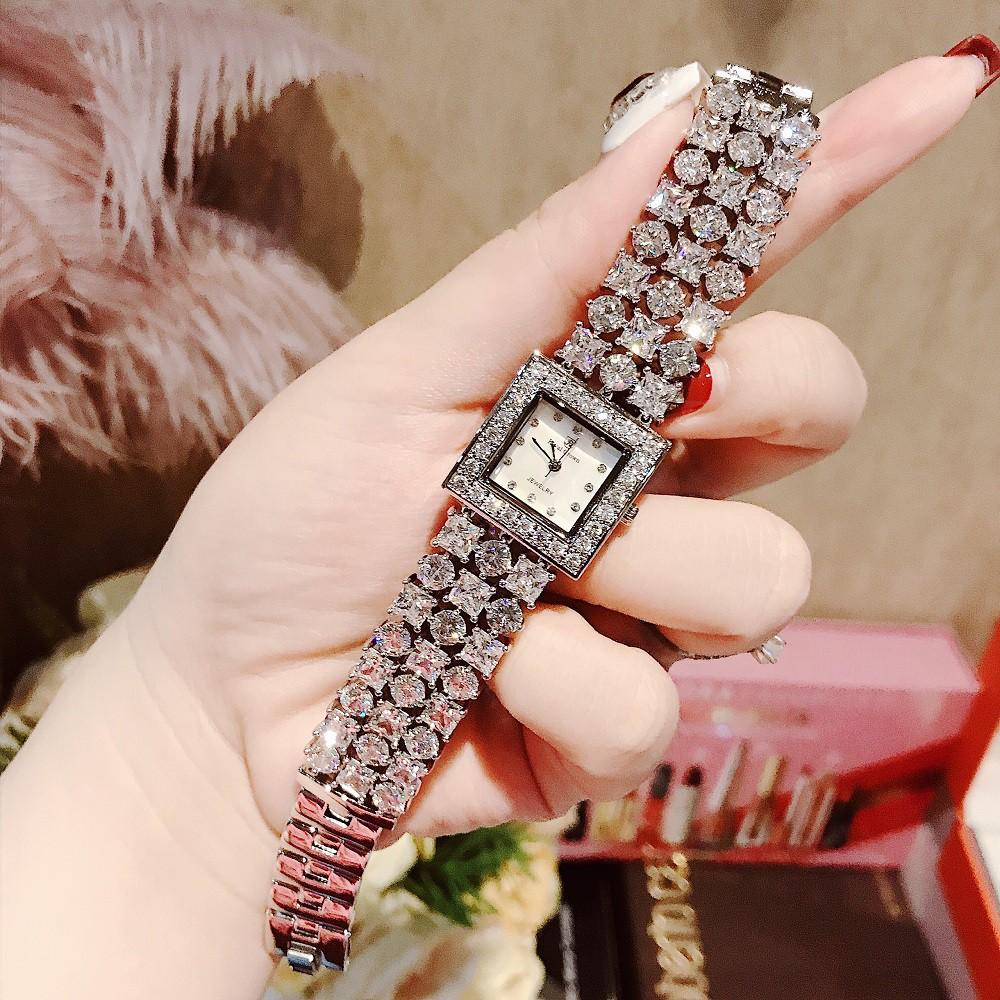 Đồng Hồ Nữ Chính Hãng Royal Crown D8160 Jewelry Dây Kim Loại Đính Đá Chống Nước Chống Xước