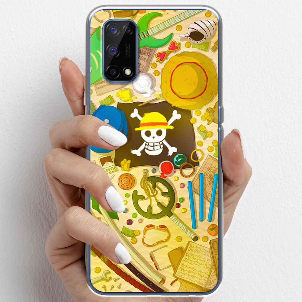 Ốp lưng cho Realme 7 Pro nhựa TPU mẫu One Piece cờ đen