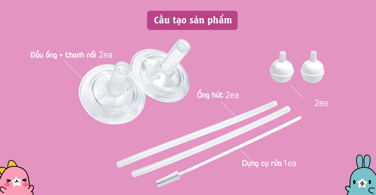 Bộ ống hút thay thế cho bé IBYEOL Friends
