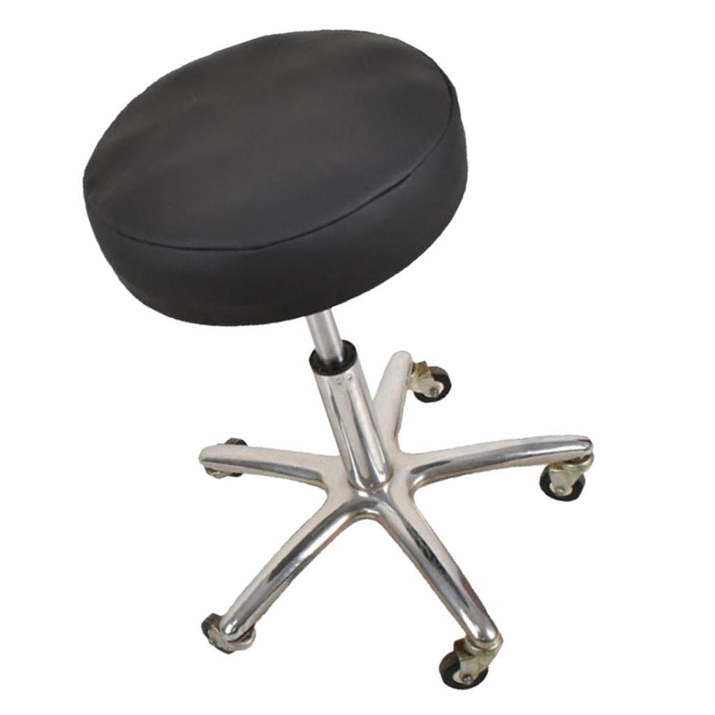 2X Stretchy Round Bar Stool Cover Chair Seat Cushion 40cm Black