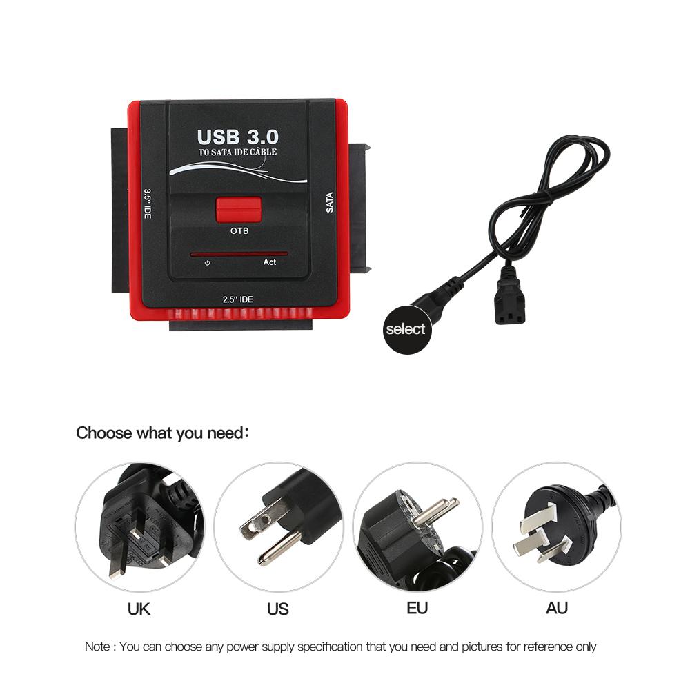 Bộ chuyển đổi ổ cứng USB 3.0 sang SATA / ID cho Đĩa cứng đa năng 2.5 / 3.5 HDD / SSD có nguồn điện