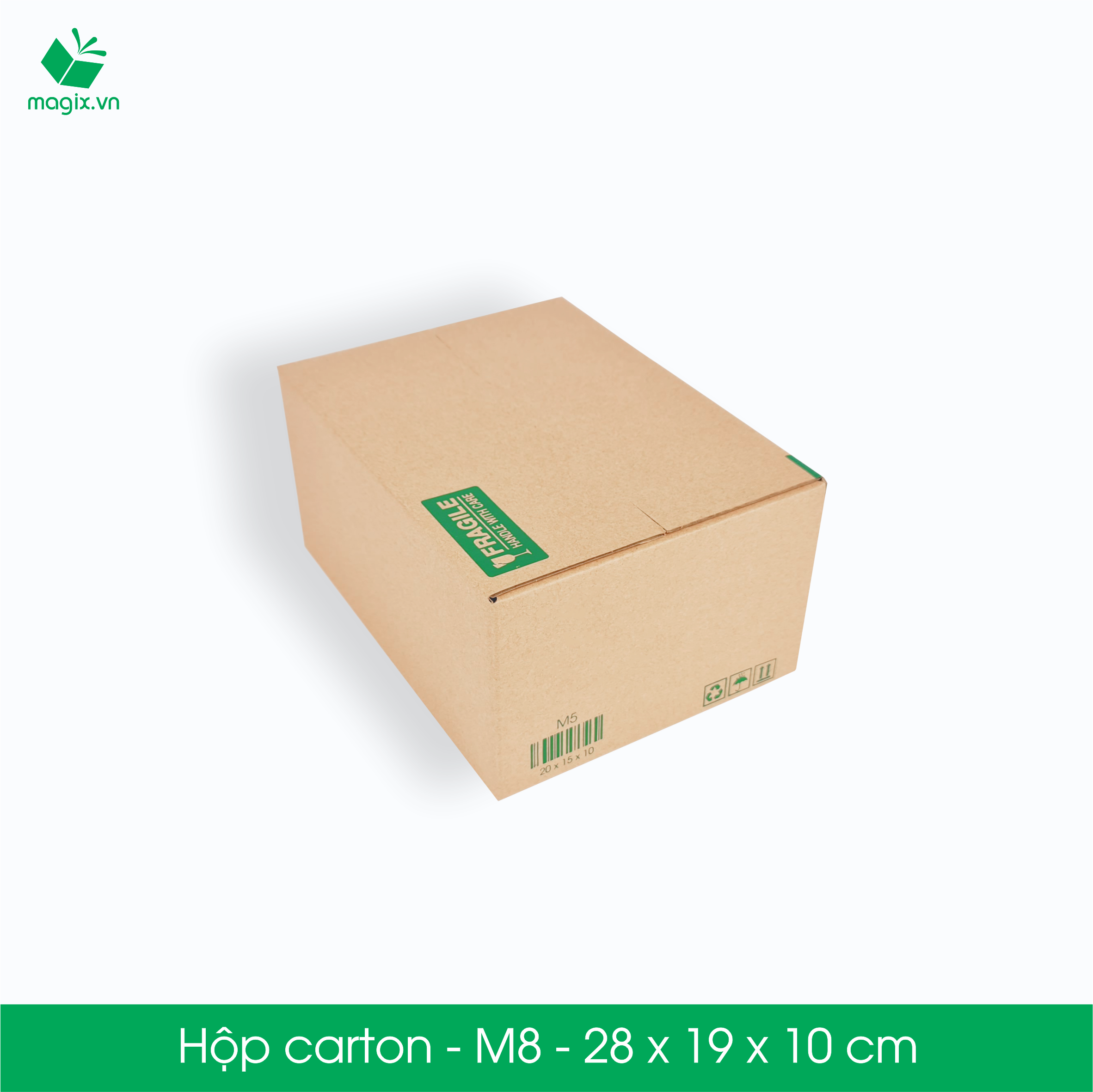 M8 - 28x19x10 cm - 100Thùng hộp carton