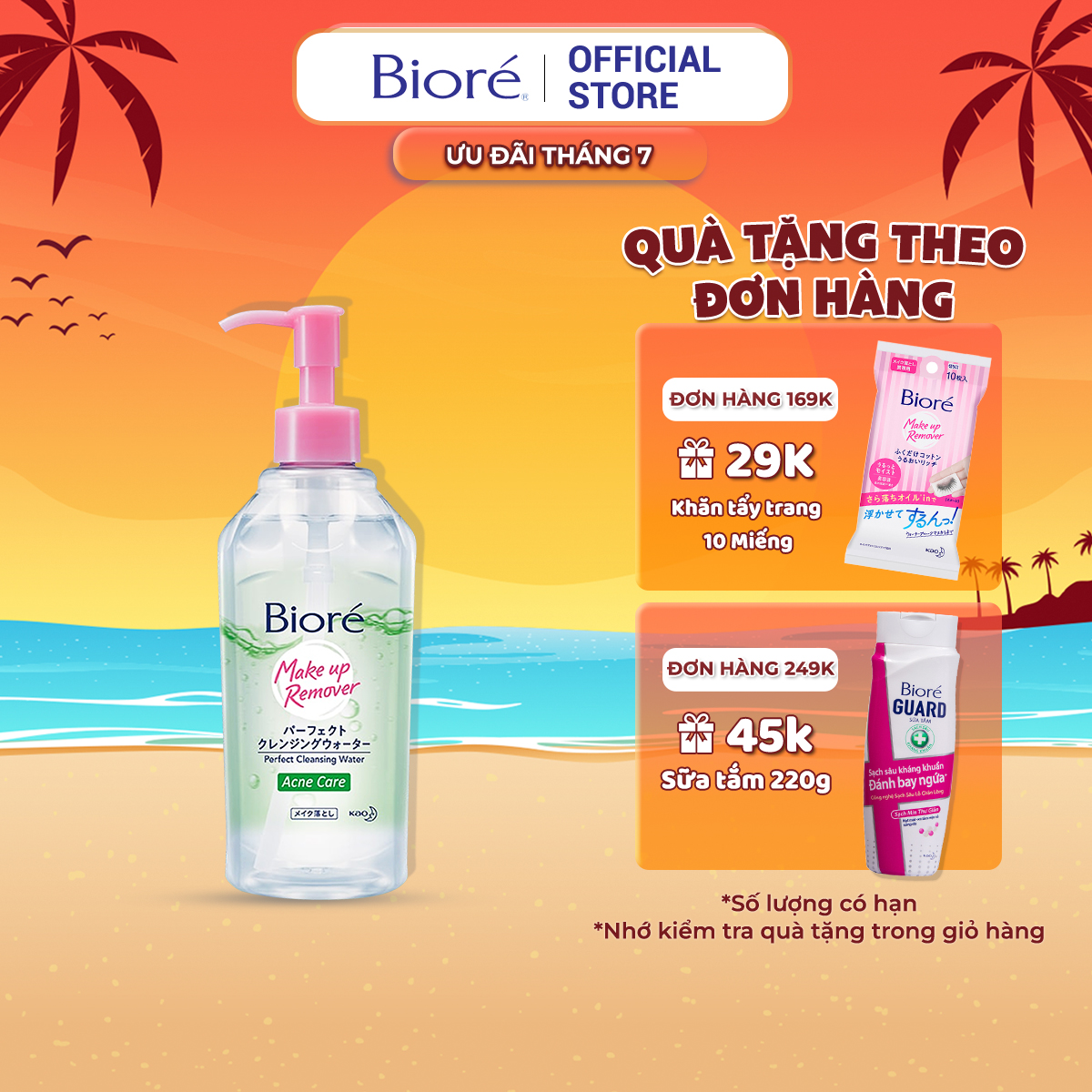 Bioré Nước Tẩy Trang Hoàn Hảo Ngừa Mụn Bioré Makeup Remover Perfect Cleansing Water Acne Care 300ml