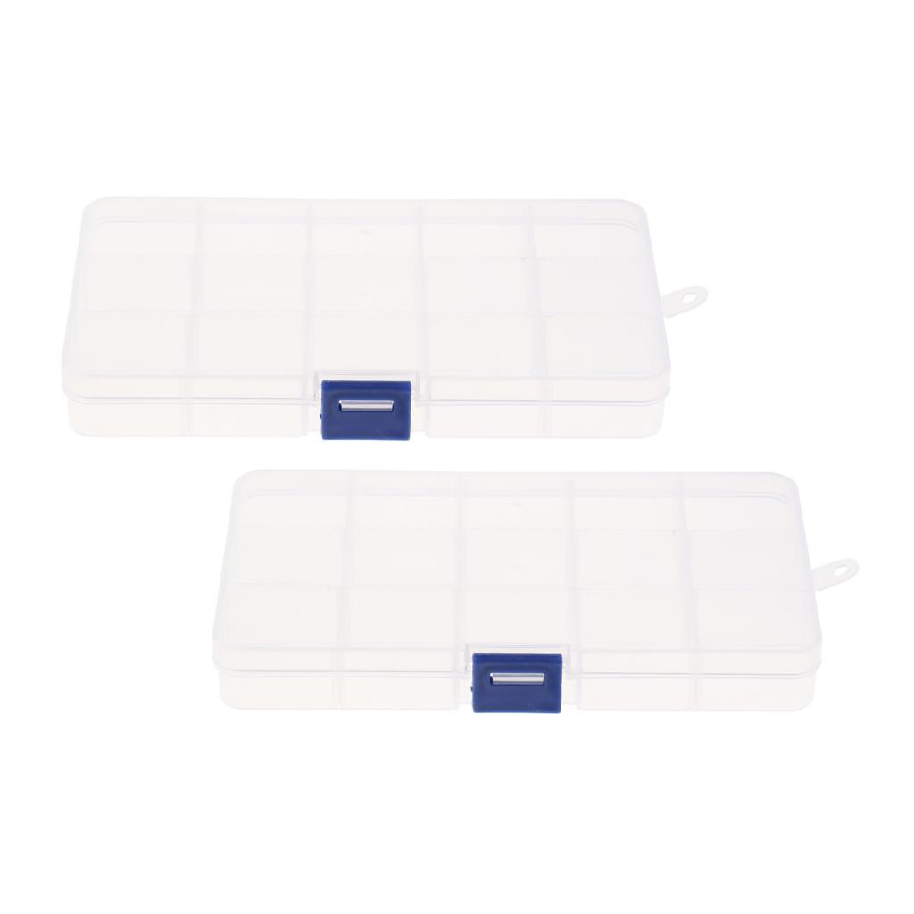 2pcs Detachable 15 Slots  Components Tool Storage Cases Boxes