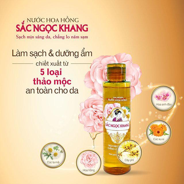 Combo dưỡng da bên trong viên uống Collagen 60 viên và dưỡng da bên ngoài Nước hoa hồng 145ml (Sắc Ngọc Khang)