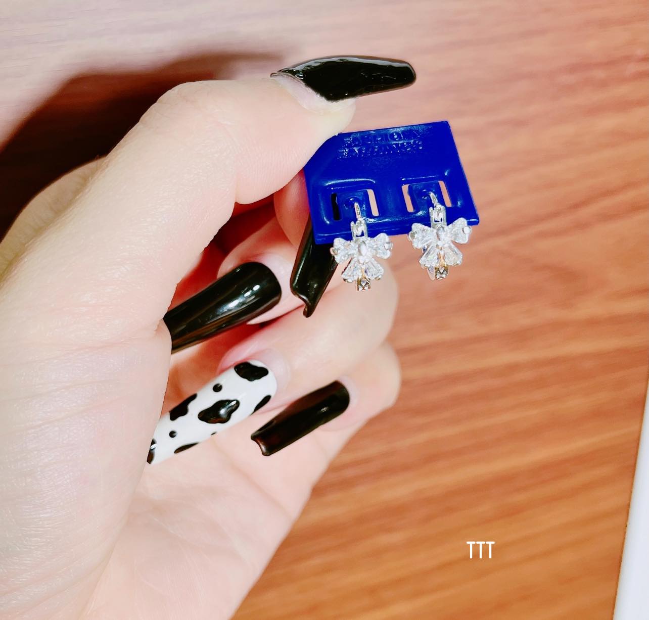 Bông tai nơ đá chất liệu bạc s925 MS05a
