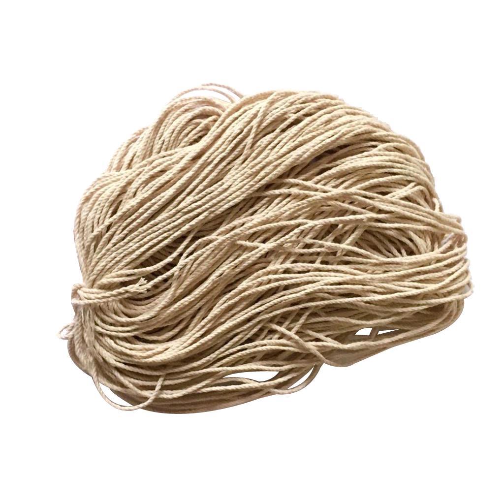 Roll 50M 1.5mm Natural Braided Cotton Rope Cord String Multi-purpose Crafts
