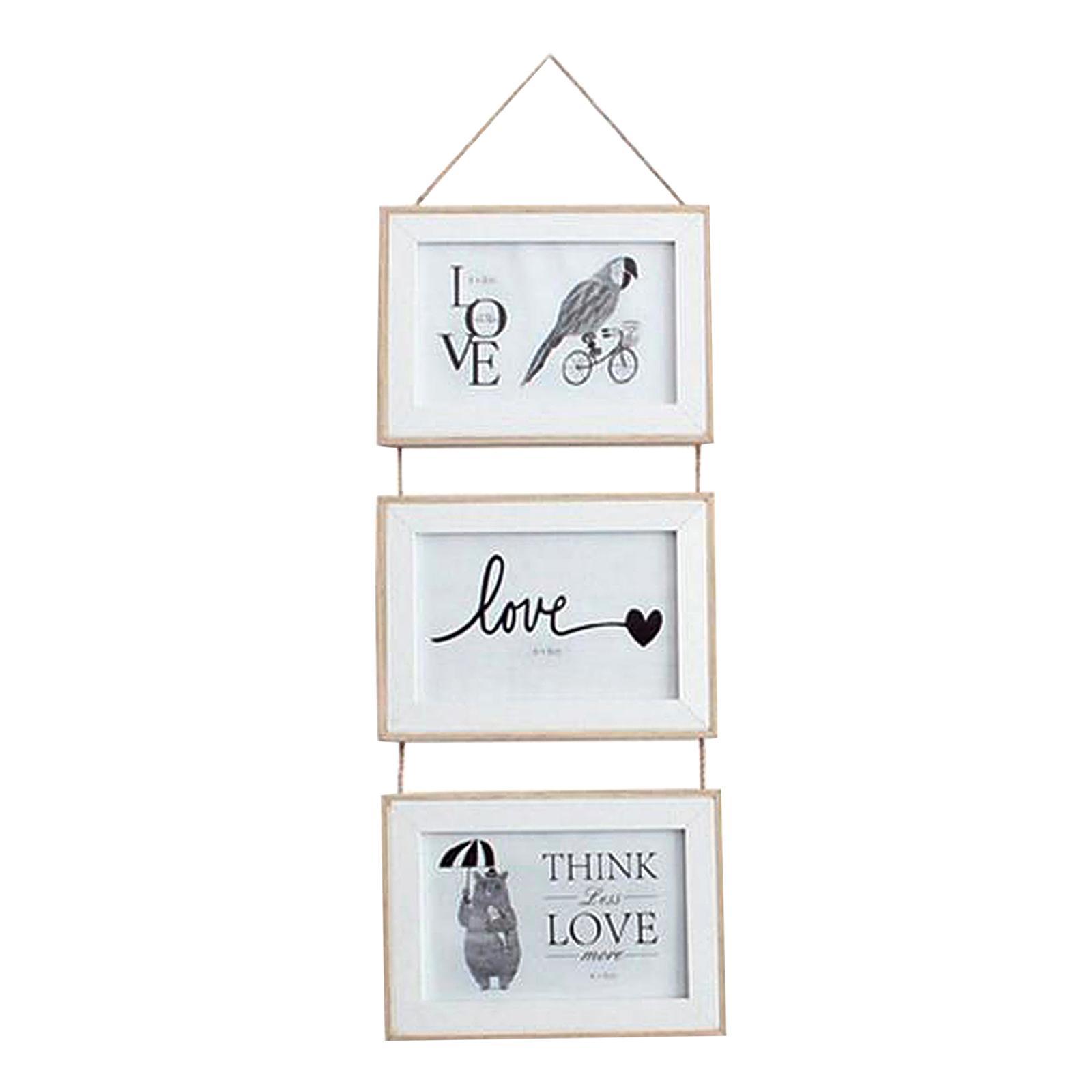 3x 4x6 inch / 5x7 inch Picture Frames for Wall Hanging 6 inch  wood color
