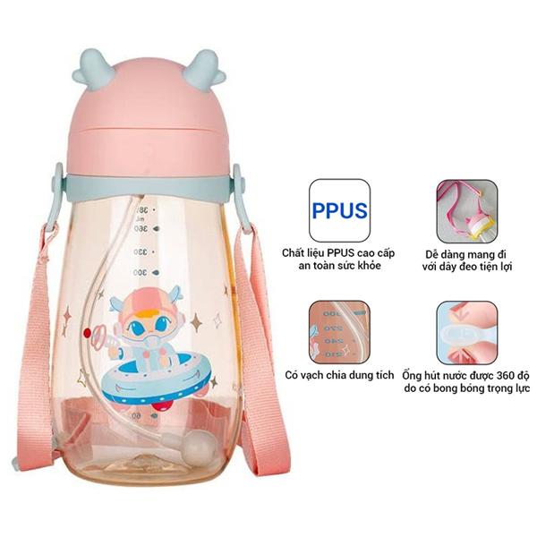 Bình Nhựa Trẻ Em Chú Hươu Nhỏ 450 ml - LocknLock HAP910PIK - Màu Hồng
