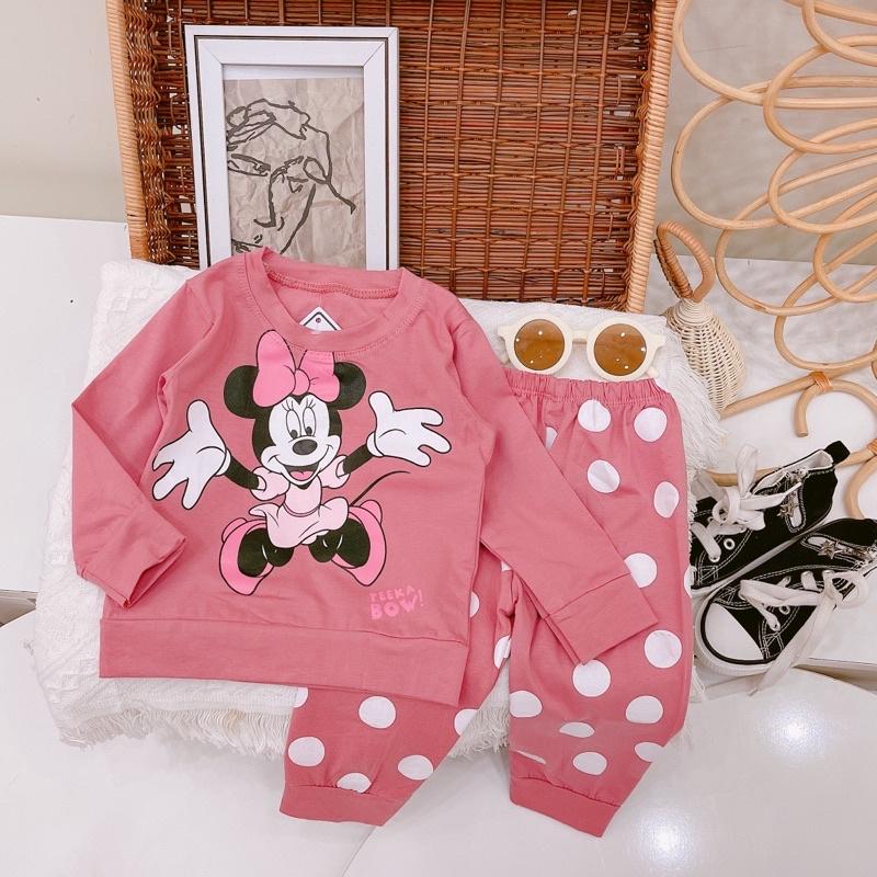 Bộ cotton hoạ tiết mickey 8-19kg quần áo bé gái chất cực đẹp