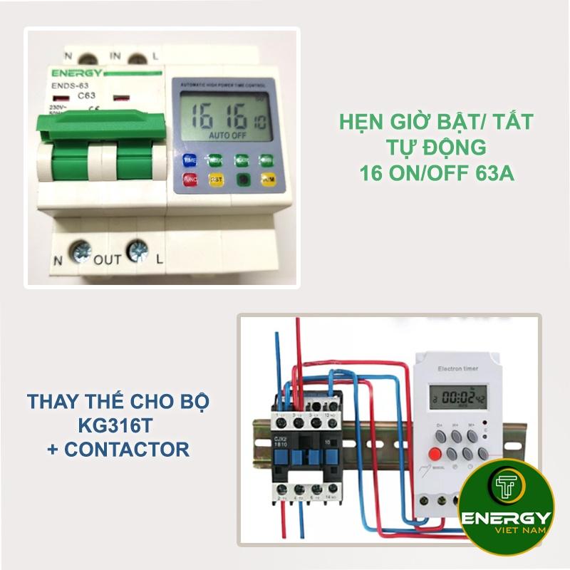 Công Tắc Hẹn Giờ Thông Minh MCB AC 1 Pha Timer ON / OFF Auto Tắt Mở Tự Động Chuẩn Công Nghiệp 63A - Thiết Bị Điện