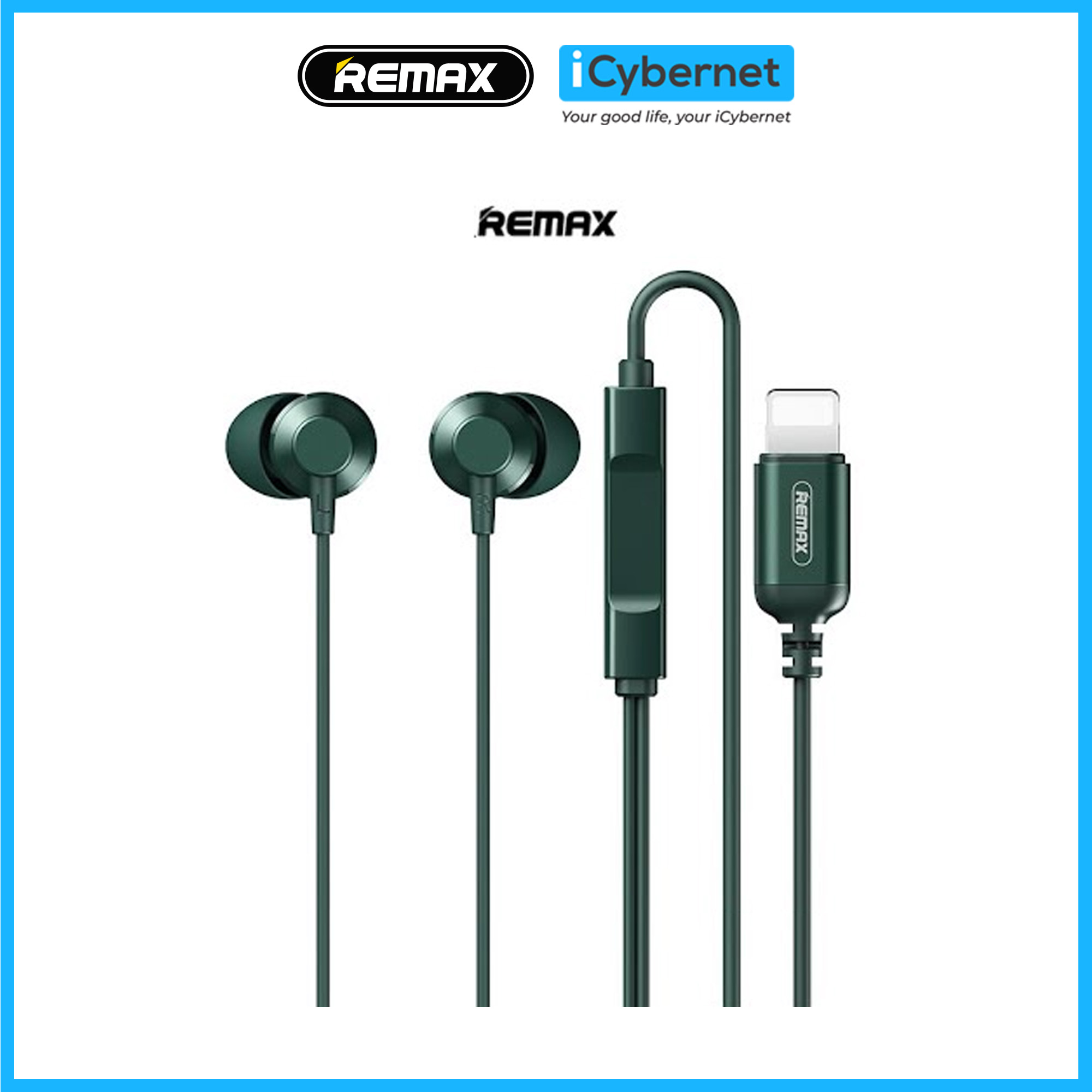 Tai Nghe Nhét Tai Cho Ip Remax Rm - 512I - Hàng Chính Hãng - Xanh