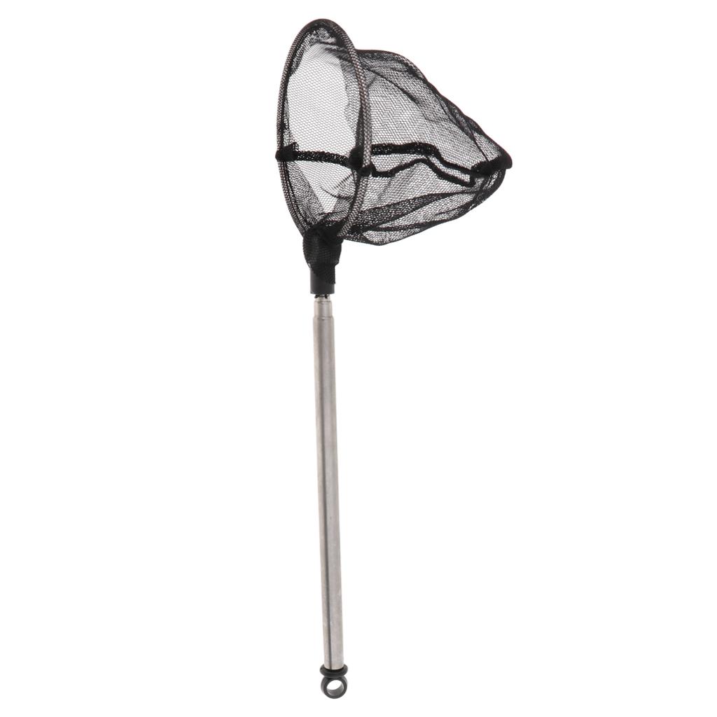 Mini Aquarium Fish Tank Net with Extendable Long Handle for Tank Black