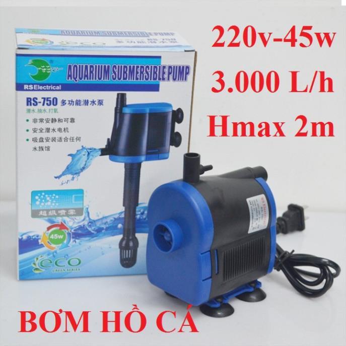 Bơm chìm hồ cá 35w đến 45w: Lọc - Khí - Tạo dòng chảy