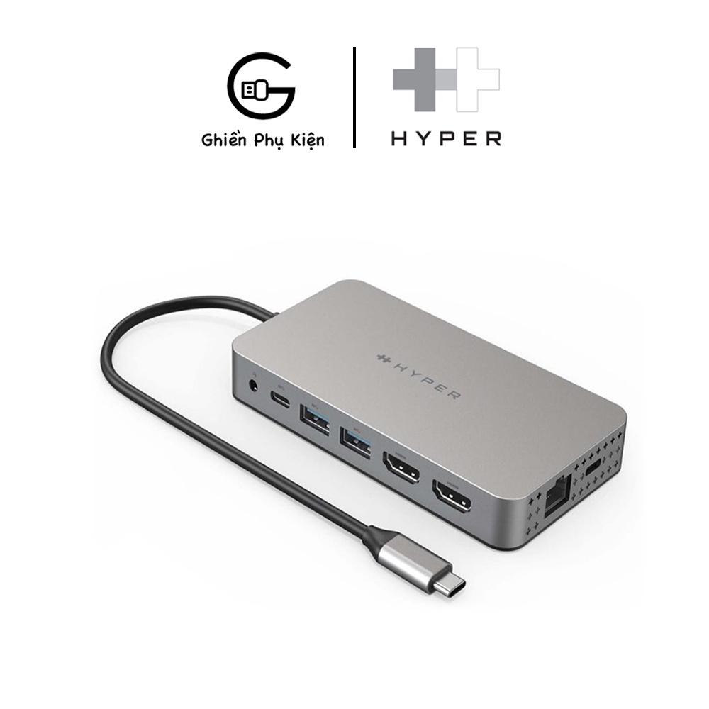 Cổng Chuyển HYPERDRIVE DUAL 4K HDMI 10-IN-1 (2 MÀN HÌNH) USB-C HUB FOR MACBOOK M1 - Hàng Chính Hãng