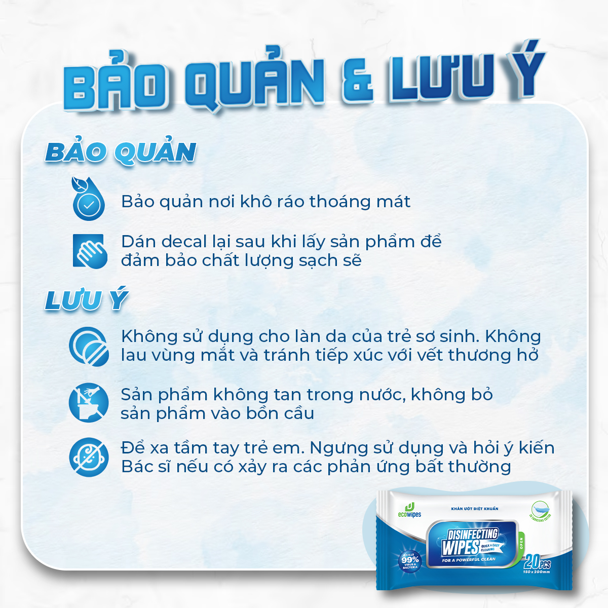 Khăn ướt diệt khuẩn Disinfecting Wipes diệt 99,9% vi khuẩn hương chanh dịu nhẹ không kích ứng da