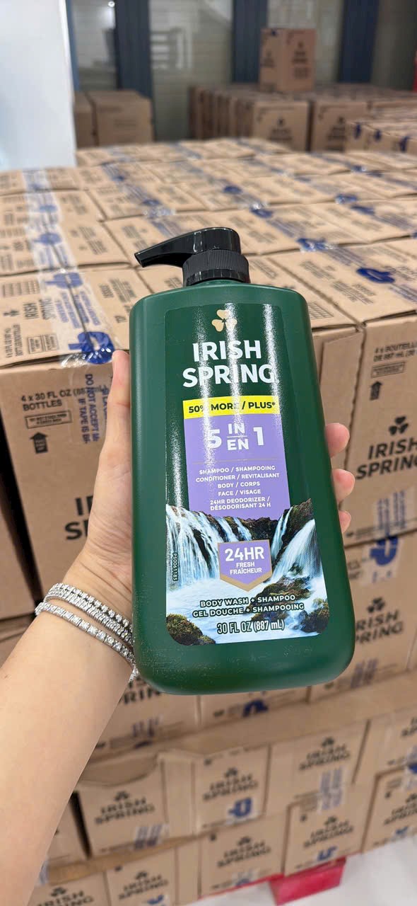 Sữa tắm gội toàn thân irish spring 5 in 1 (887ml)
