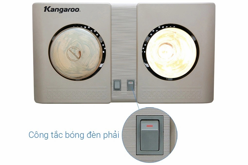 Đèn Sưởi Phòng Tắm Kangaroo KG247/KG247V - 2 Bóng - Hàng chính hãng