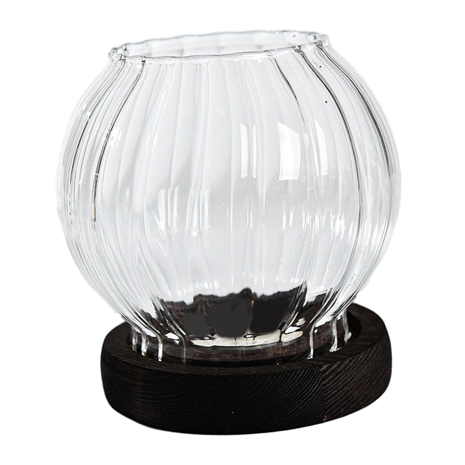 Glass Candle Holder Round Candle Stand Nordic Transparent Tea Light Holders Candlestick for Living Room Anniversary