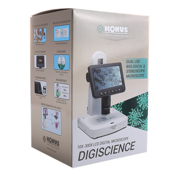 Kính hiển vi điện tử nhỏ gọn Konus 10x-300x LCD Digital Microscope - Hàng nhập khẩu từ Italia