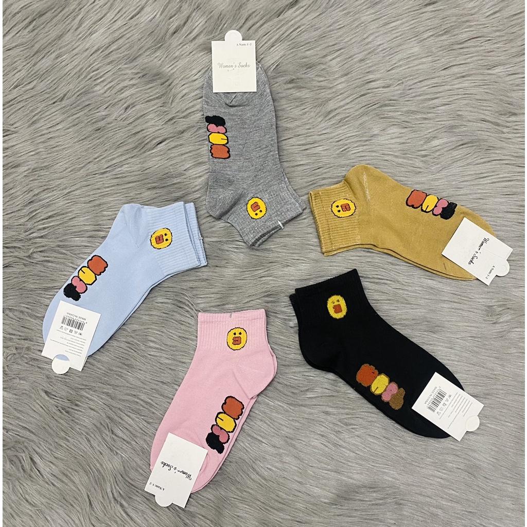 Combo 5 và 10 đôi vớ nữ hình cổ lửng , thun COTTON 100%, giao nhiều hình và màu giao ngẫu nhiên , ảnh thật