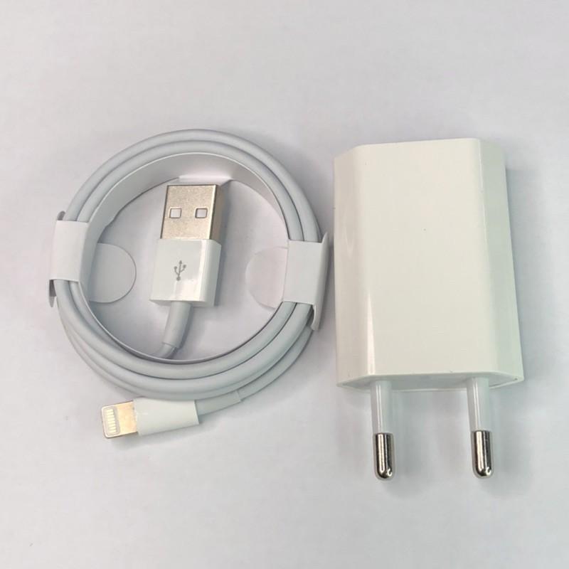 Combo bộ sạc iphone củ dài Fc20, cóc và cáp xạc nhanh cho iphone ipad cóc sạt dẹp 5W tiêu chuẩn Apple EU, dây dài 1m KLH