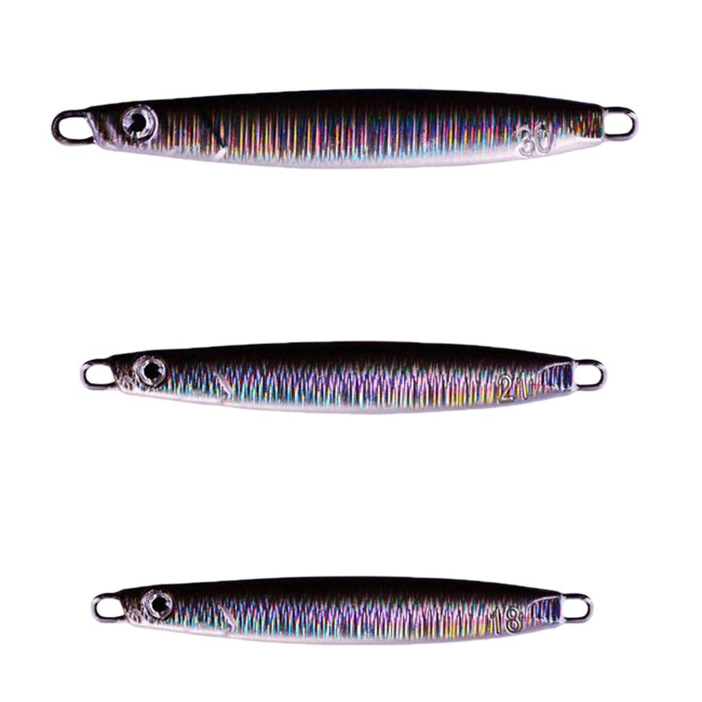 3 Pieces Metal Fishing Jig Baits 18g 21g 30g 3D Bionic Jigging Fishing Lures Fishing Tackle