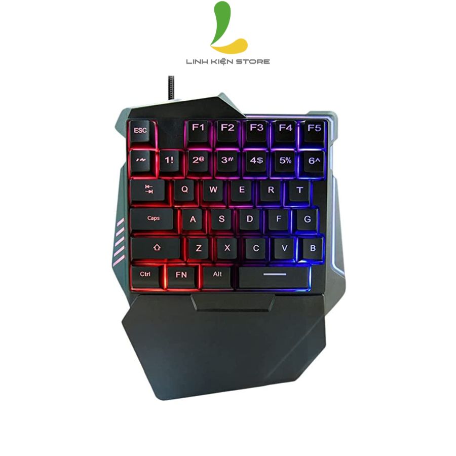 Combo bàn phím chuột một tay G7 và Chuột V2 - Phụ kiện gaming xịn xò tích hợp đèn LED RBG với 35 phím siêu nhạy