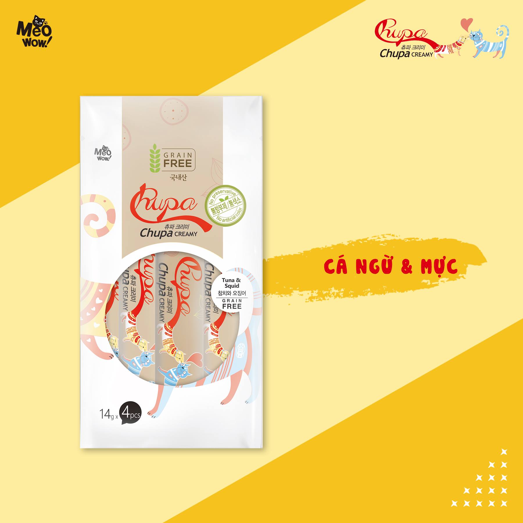 Sốt dinh dưỡng cho mèo Chupa Creamy Cá ngừ &amp; Mực