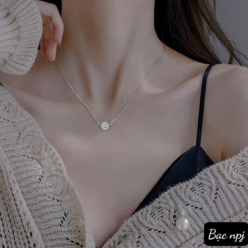 Dây chuyền cầu đá, Vòng cổ nữ Bạc Ta ️ SIÊU HOT ️ dành cho nữ - Bạc Npj
