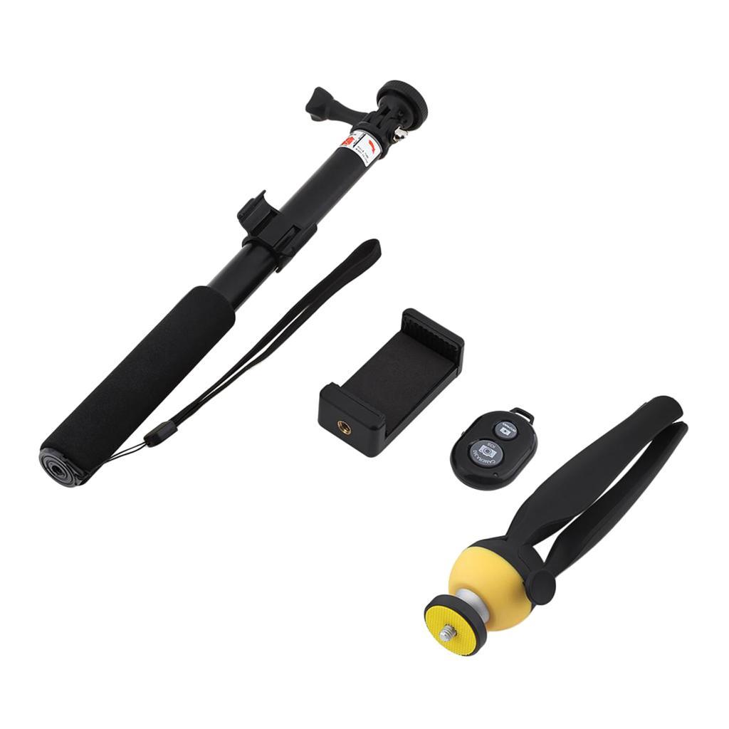 Mini Tripod w/ Phone Clip Table Top Stand & Selfie Monopod for
