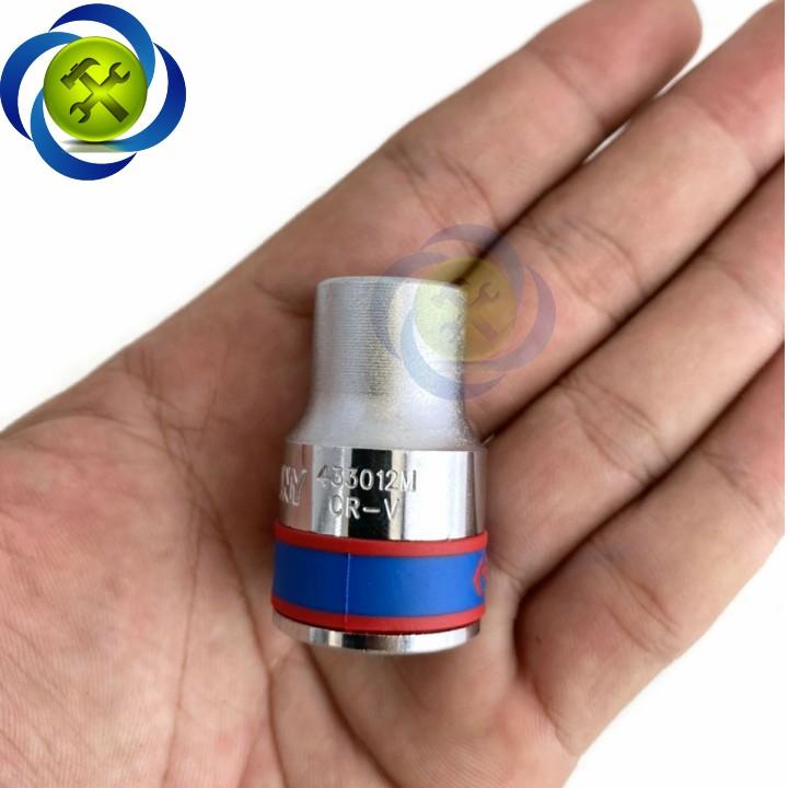 Tuýp 12mm 1/2 Kingtony 433012M 12 cạnh màu trắng dài 38mm